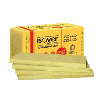 ISOVER Каркасный дом 0,24м3 (600х1000х100мм 4шт) 2,4м2 базальт